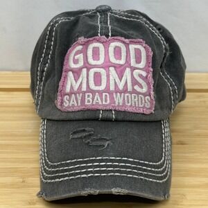 Good Moms Say Bad Words Distressed Momlife Hat KBETHOS Baseball Cap Adult Gray